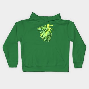 Monstera Leaves Artistic Vector Cut Out Kids Hoodie